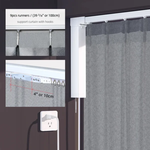 SmartWings Motorized Drapery 90% Blackout Teucer - 图片 10