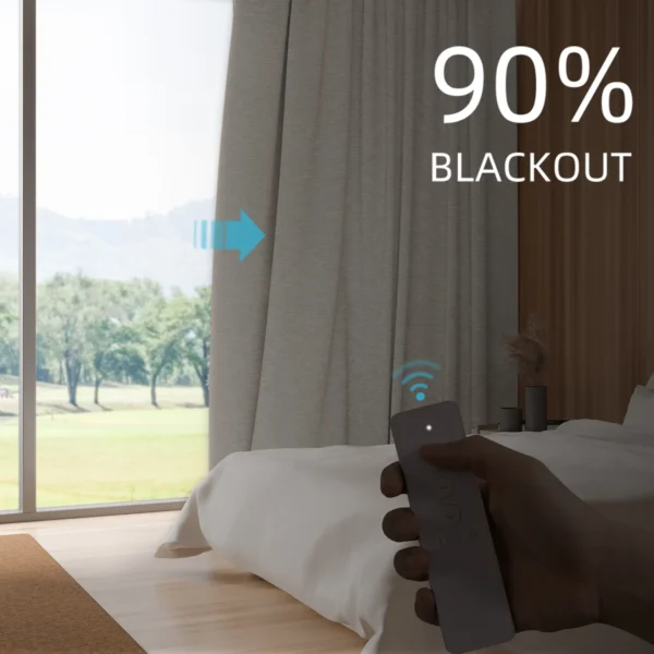 SmartWings Motorized Drapery 90% Blackout Teucer - 图片 2