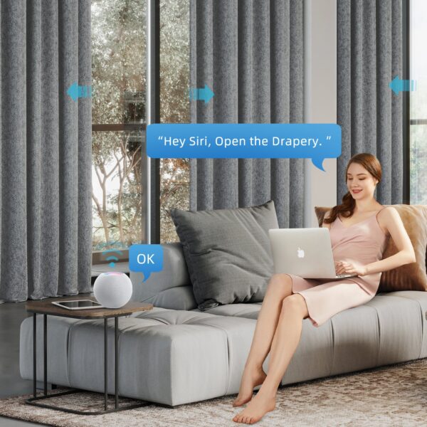 SmartWings Motorized Drapery 90% Blackout Teucer - 图片 3
